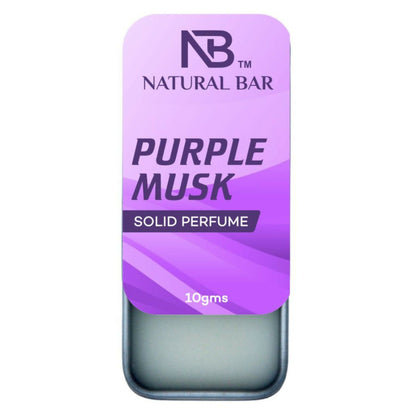 Purple Musk Solid Perfume, Alcohol Free Long Lasting Fragrance for Male and Female (10gms)