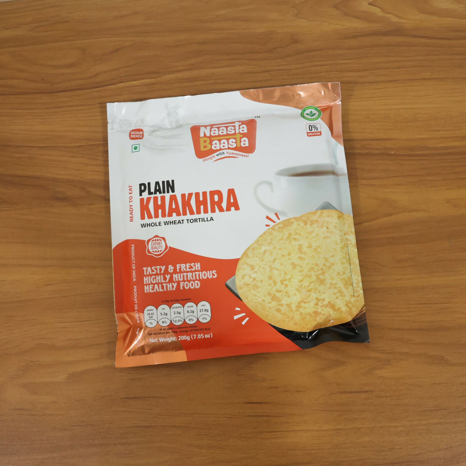 Naasta Baasta Plain Khakhra - Fiber Rich Crispy Daily Snack (200 Gm)