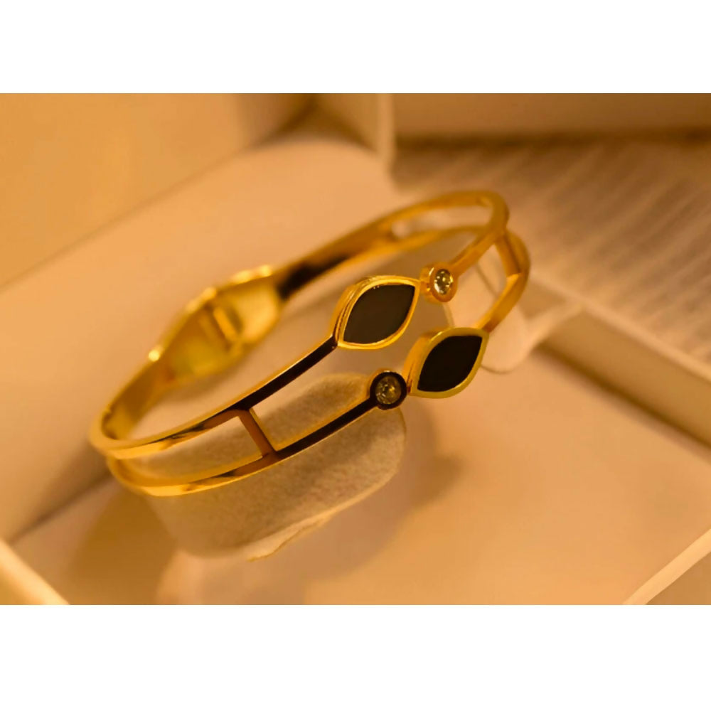 Stainless Steel Gold Plated Kada Bracelet For Girls And Women