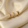 Multi-Gemstone Gold Nosepin Ring Hoop for women and girls Combo Pack of 2
