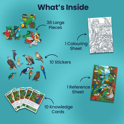 BIRD MYSTERY PUZZLE - AGE 3+ (38 PUZZLE PIECES) MDF PUZZLE SERIES