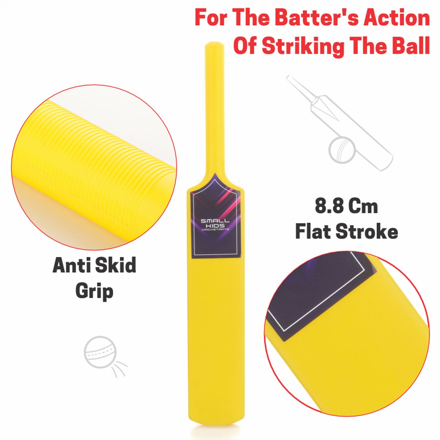 Child holding Aditi cricket bat ready to play