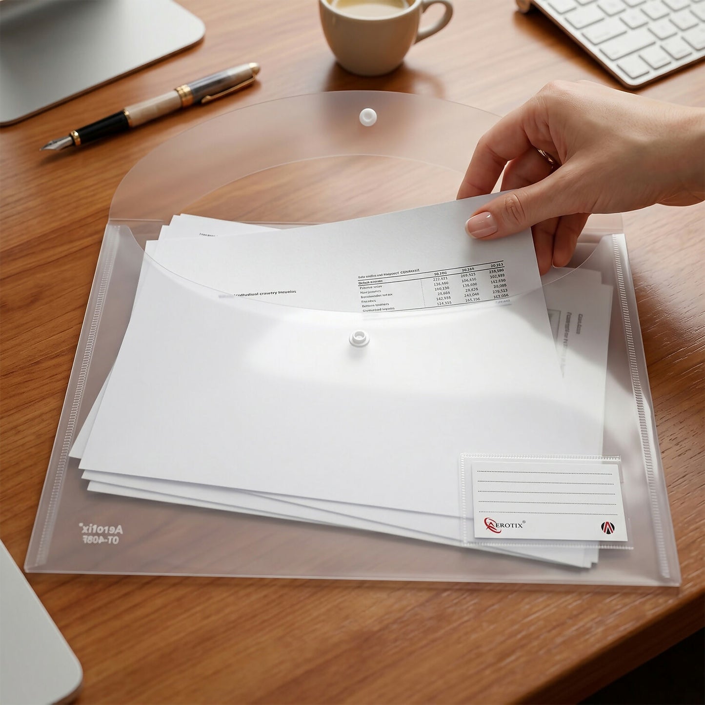 Stack of Transparent File Folders for Office Use