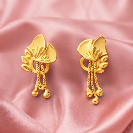 Elegant Golden Drop Earrings for Women & Girls | Lightweight Stylish Party Wear Earrings