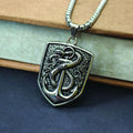 Shield Snake Pendant for Men – Bold Silver Plated Design