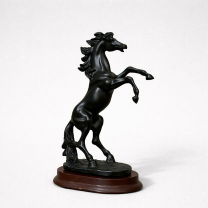 Black Horse poly-resin Showpiece for Home Decor | Lucky Horse Statue | Office Table Decor