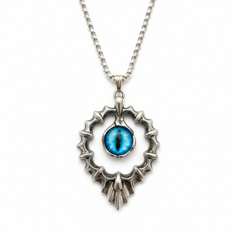Warrior Dragon Eye Pendant with Metal Chain