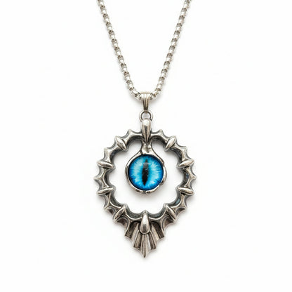 Warrior Dragon Eye Pendant with Metal Chain