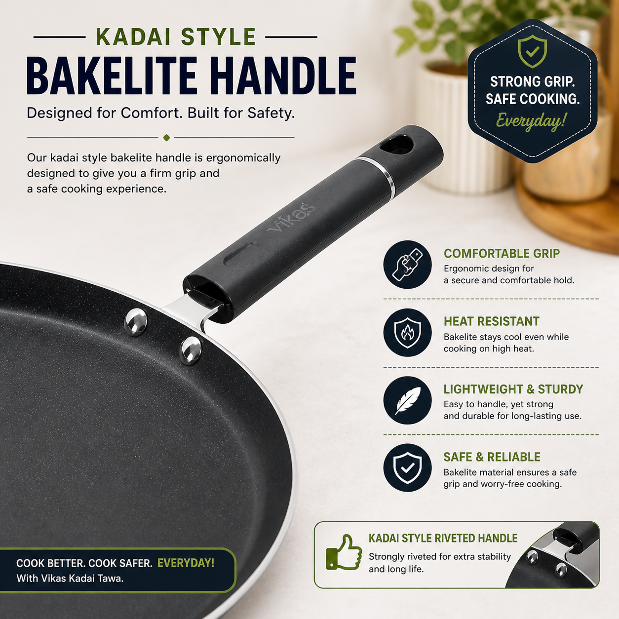 Vikas Dosa Tawa non-stick coating close-up