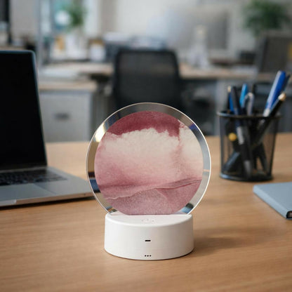 LED Round Static brown Sand Art Lamp | Ambient Decorative Night Light Home Decor