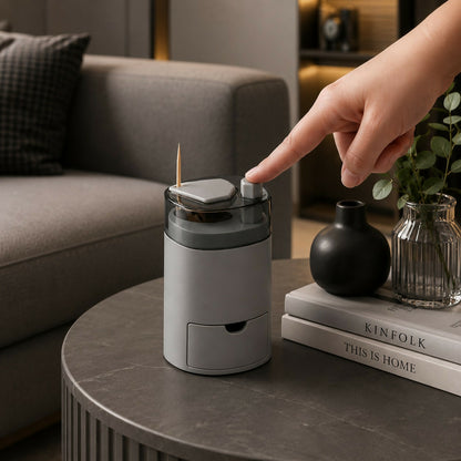 Tabletop automatic toothpick dispenser in use