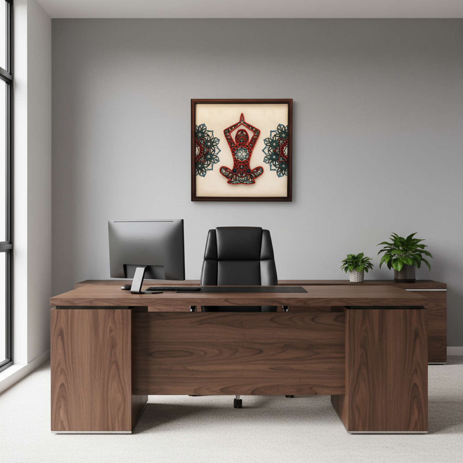 Handcrafted Multi-Layer Wooden Yoga Wall Art – 3D Meditation Pose Design | Spiritual Home Decor | Handmade Wooden Wall Hanging for Yoga Room & Living Space