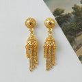 Gold Plated Long Chain Jhumka Earrings – Elegant Traditional Jewelry
