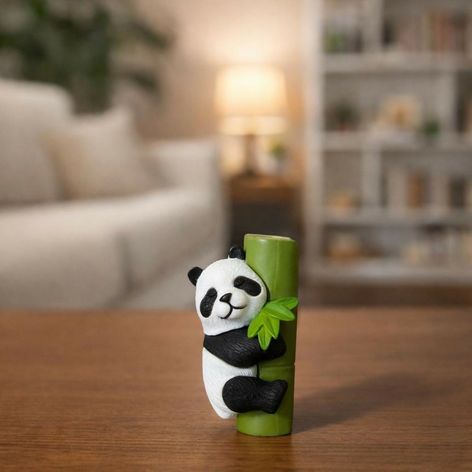 Sleeping Panda poly-resin Bamboo Showpiece | Cute Mini Decorative Figurine