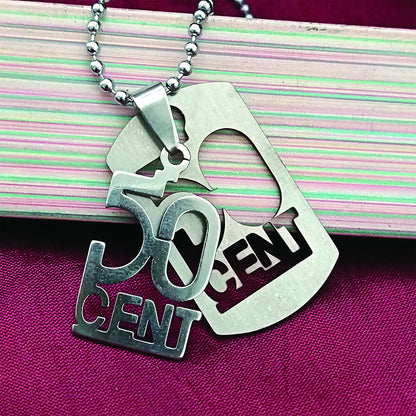Silver Plated 50 Cents Chain Pendant
