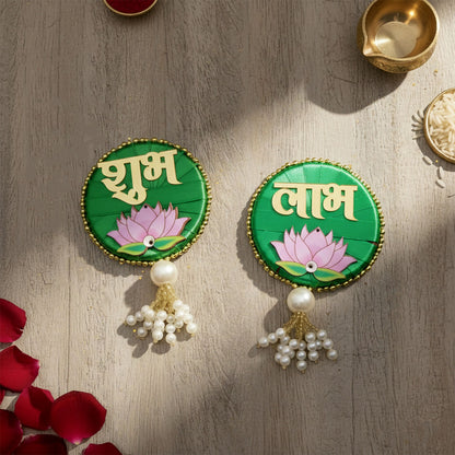 Shubh Labh Door Hanging | Premium Satin with Latkan