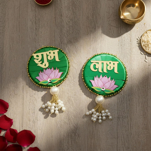 Shubh Labh Door Hanging | Premium Satin with Latkan