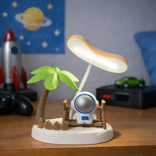 Astronaut Swing LED Desk Lamp with Pen Holder for Kids Room & Study Table