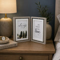 Wooden Double Photo Frame – Foldable Tabletop Display for Memories