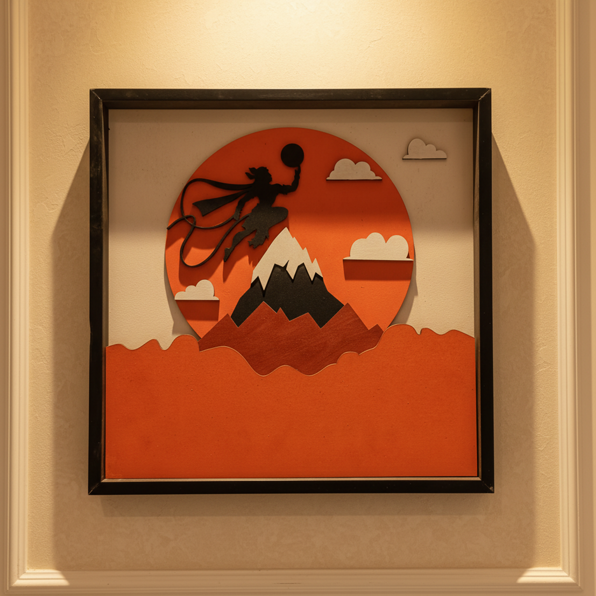 Handcrafted Multi-Layer Wooden Hanumanji Wall Art – 3D Divine Frame | Bajrangbali Home Temple Decor | Powerful Spiritual Wall Hanging