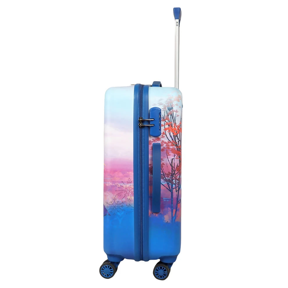 Interior compartments of Disney Frozen kids trolley bag for organized packing
