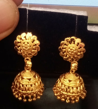 Traditional Gold Plated Jhumka Earrings for Women