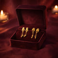 Gold-Plated Long Drop Earrings – Elegant Wedding & Festive Jewelry