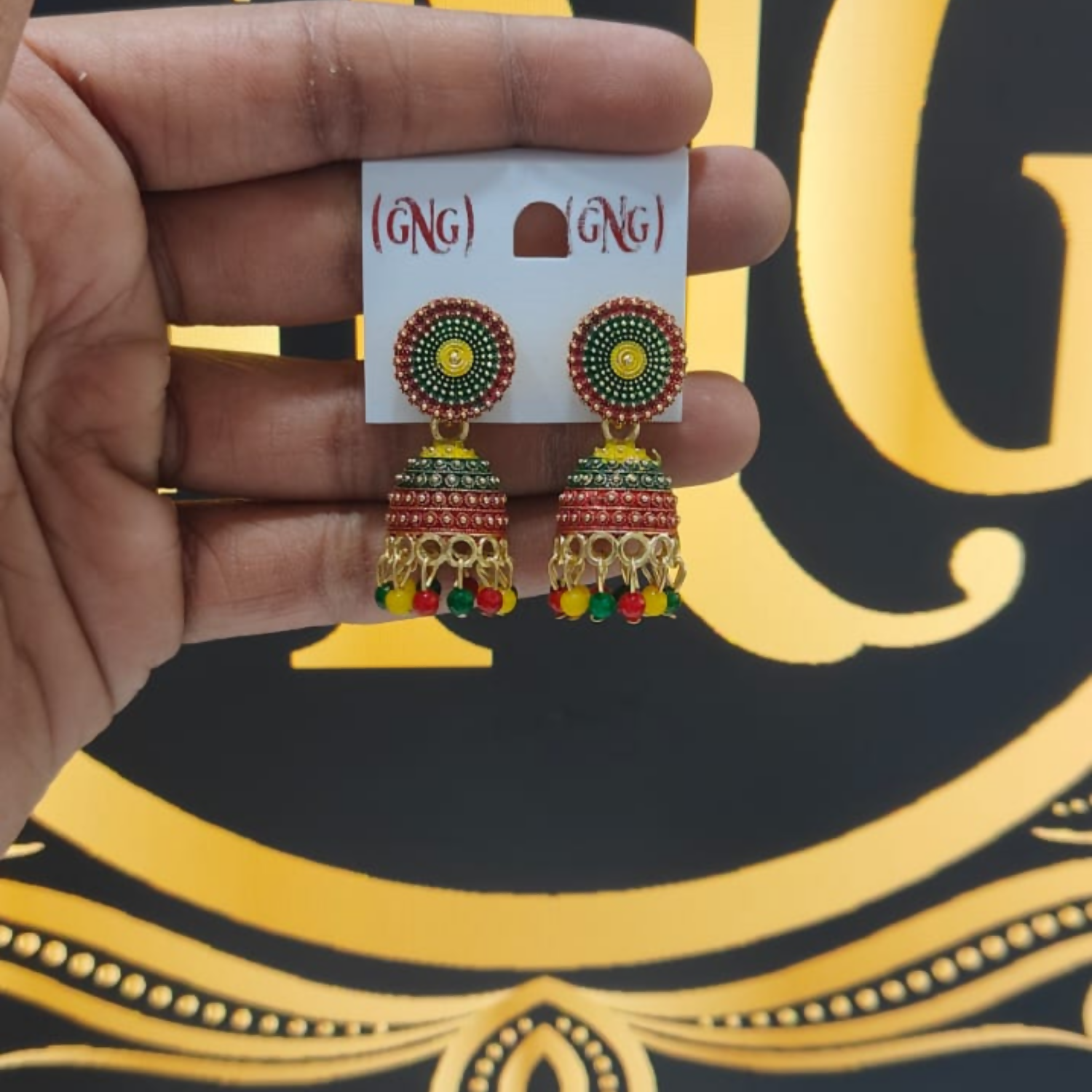 Traditional Multicolour Jhumka Earrings
