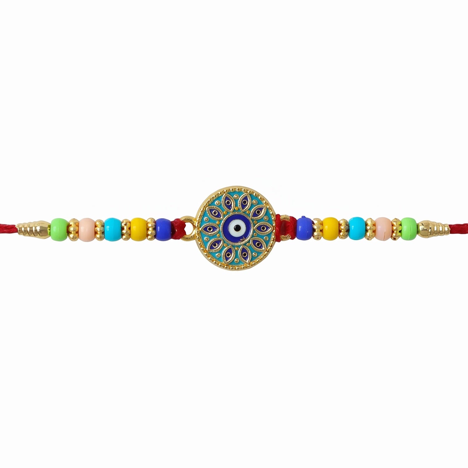 Decorative beads and mandala design on Rakhi