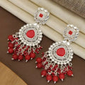 Kundan Earrings – Elegant Silver-Plated Drop Danglers for Women