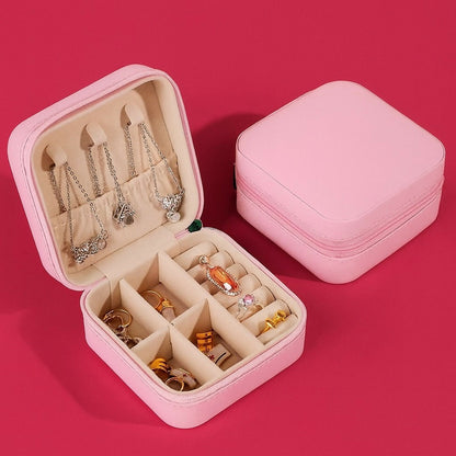 Portable Travel Jewelry Box for Women | Compact Organizer with Compartments