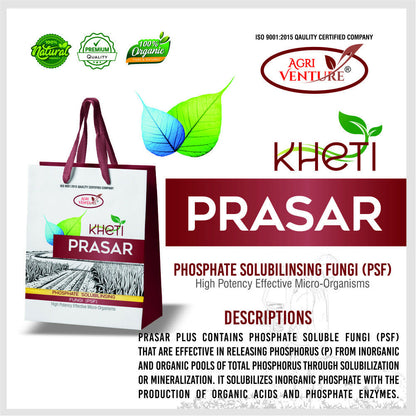 AgriVenture KHETI PRASAR ( PSF - Phosphate Solubilizing Fungi ) Eco-Friendly Bactericide Organic Product BIO FIRTILIZERS (2 KG)