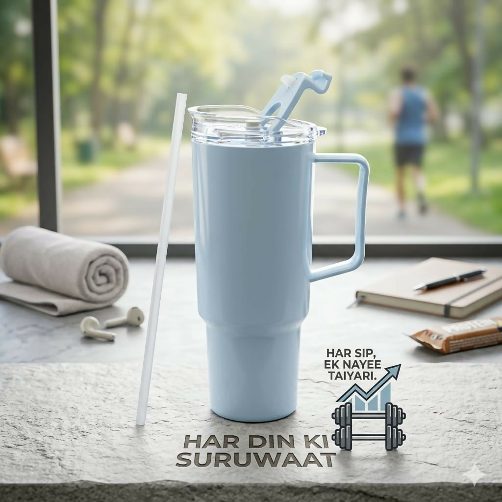 Toony Tumbler 1800ml - Insulated Travel Mug with Handle & Straw | BPA Free, Leak-Proof & Large Capacity Coffee Cup