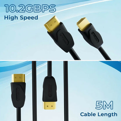 Lapcare HDMI Cable 5 Meter for High Definition Audio Video Transfer TVs and Displays