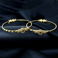 Floral Bangles with Stone Center – Elegant Beaded Design