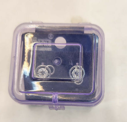 Silver Stud Earrings: Diamond-Look AD Circle Flower Design