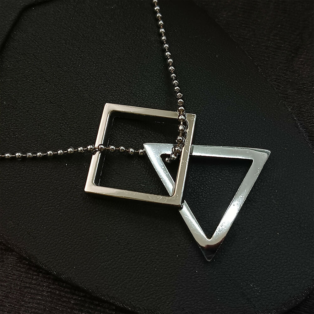Square And Triangle Chain Pendant For Men