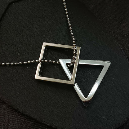 Square And Triangle Chain Pendant For Men