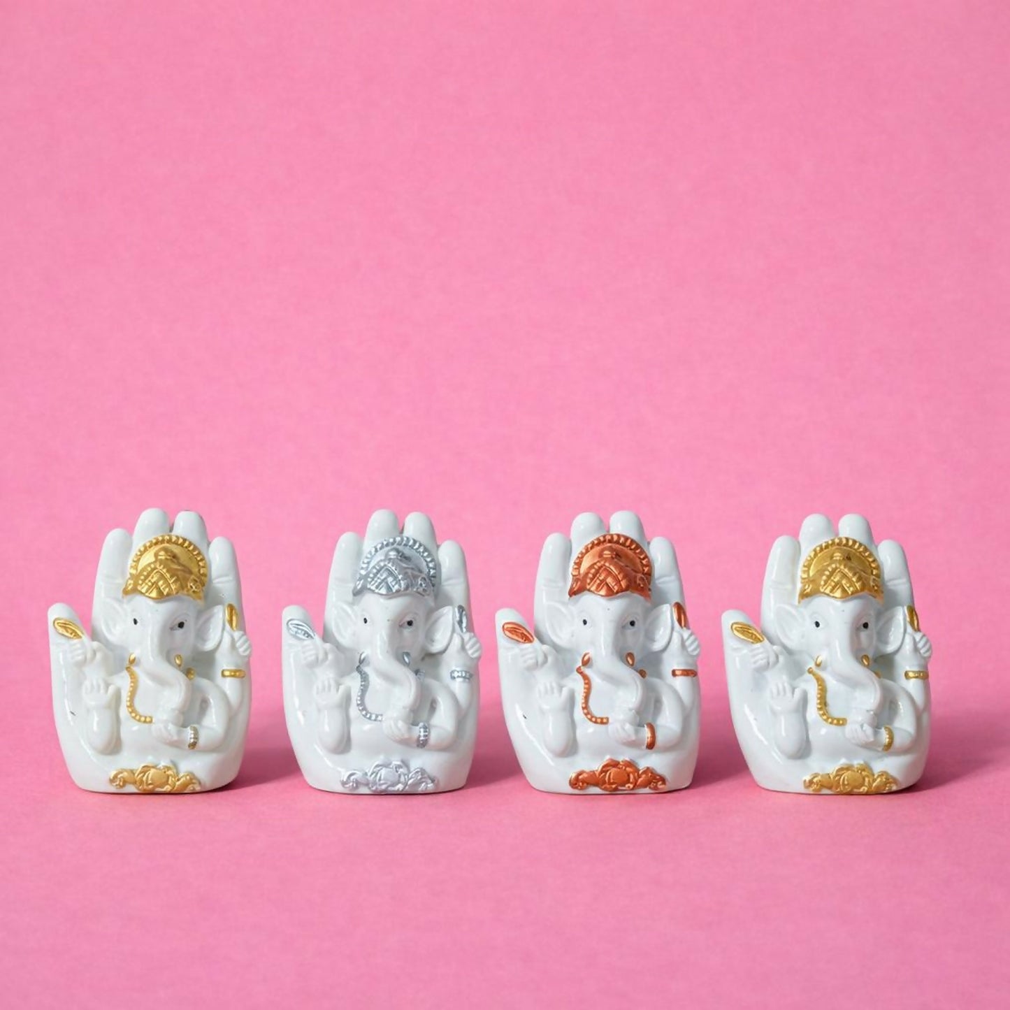 Set of 4 Ganesh Idol for Home Decor Ganpati Showpiece