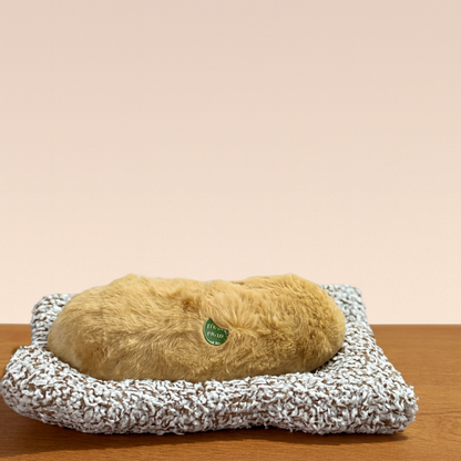 Realistic Sleeping Puppy Toy on Soft Blanket Cushion | Lifelike Artificial Pet Dog Figurine | Adorable Faux Fur Puppy for Home Décor, Gift & Desk Display | Cute Sleeping Dog Model | Stress Relief Toy Puppy Decoration