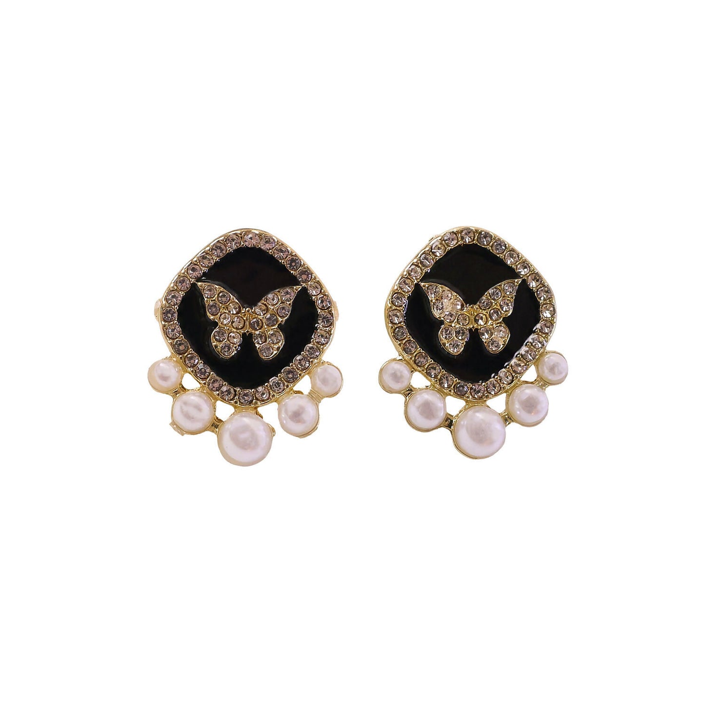 Luxury Butterfly Pearl Stud Earrings for Women And Girls