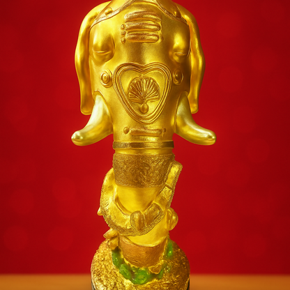 Premium Golden Elephant Mother & Baby Showpiece for Home Decor | Resin Decorative Animal Statue for Living Room, Office Table, Gift for Housewarming, Birthday, Anniversary & Festive Decoration | Good Luck Vastu Figurine