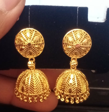 Traditional Gold Plated Jhumka Earrings for Women