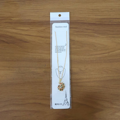 Traditional Floral Vine Design Pendant Necklace with Chain for Women