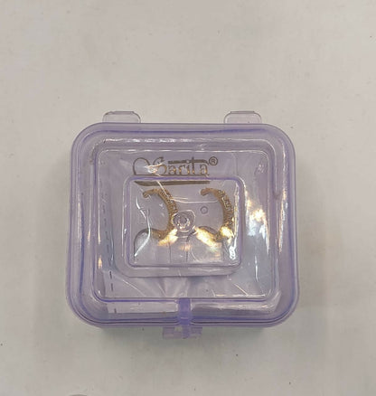 Gold Plated AD bali Teardrop Dangle Huggie Hoop Earrings Bali Combo Pack of 2