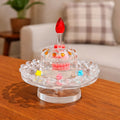 Rotating Crystal Cake Showpiece – Elegant Table Centerpiece for Occasions