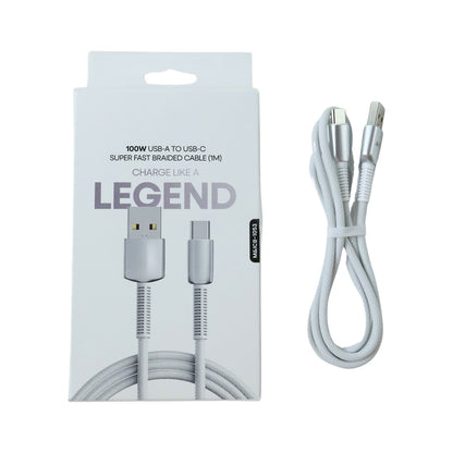 Flexible 1 meter USB A to Type C charging cable