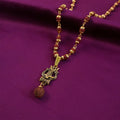 Gold Pendant Rudraksha Mala – Spiritual Trishul Shivling Necklace