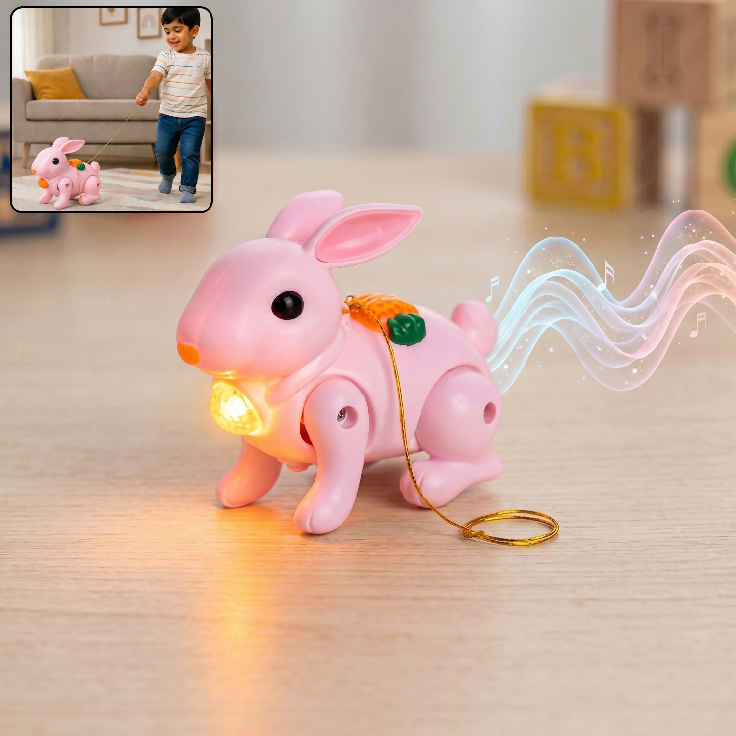 Crawling Rabbit Toy – Musical with Lights & Sounds for Kids Mix colour