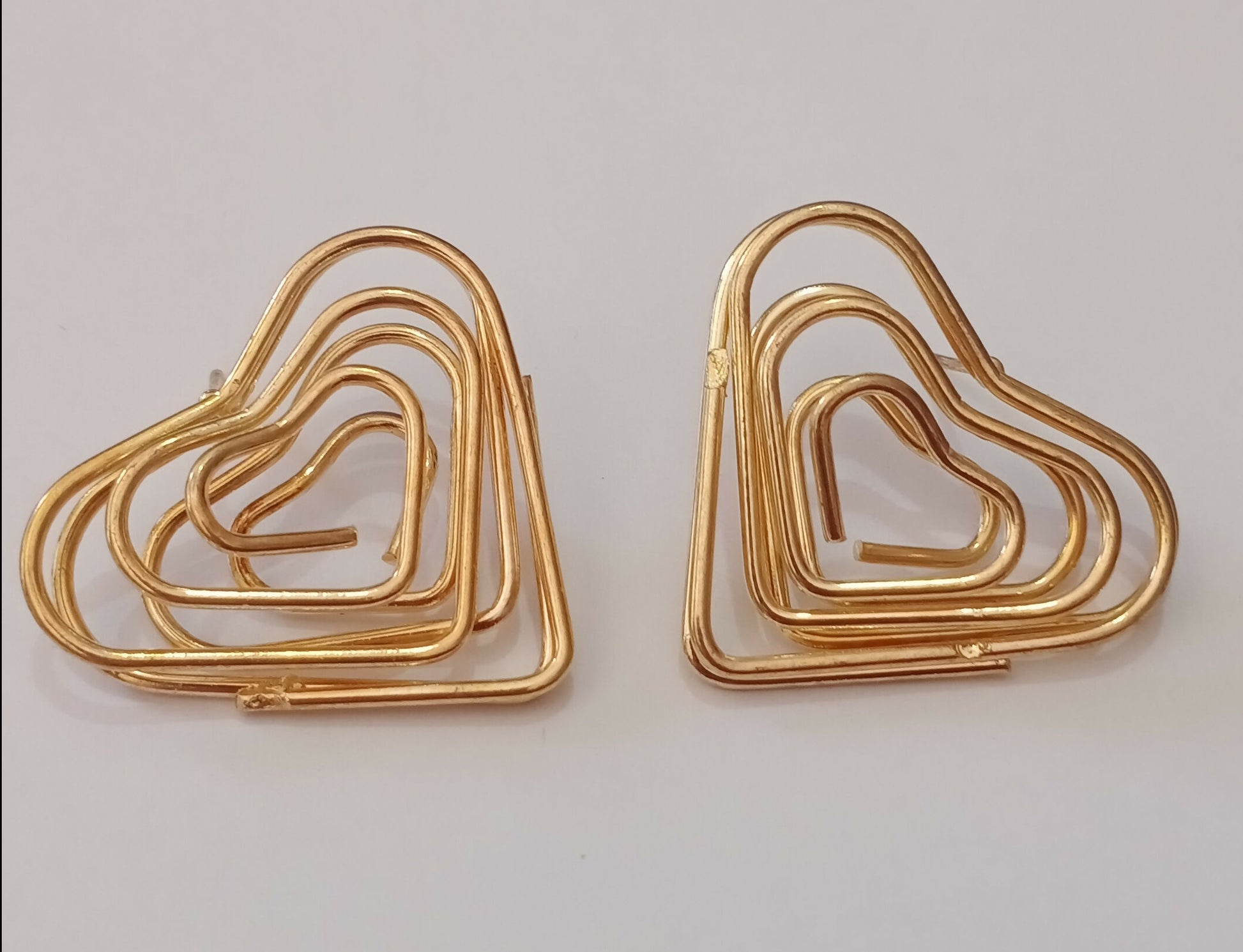 Elegant Gold Finish Heart Shape Bali Earrings for Women | Lightweight Fashion Earrings | Party & Daily Wear